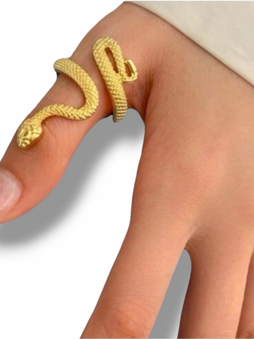 Gold Coiled Snake Wrap Ring Adjustable Serpent Band 8 NWT